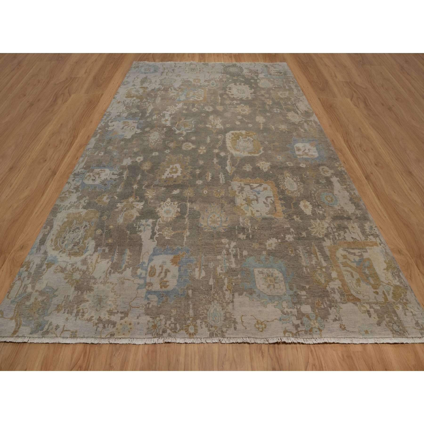Oushak-And-Peshawar-Hand-Knotted-Rug-461800