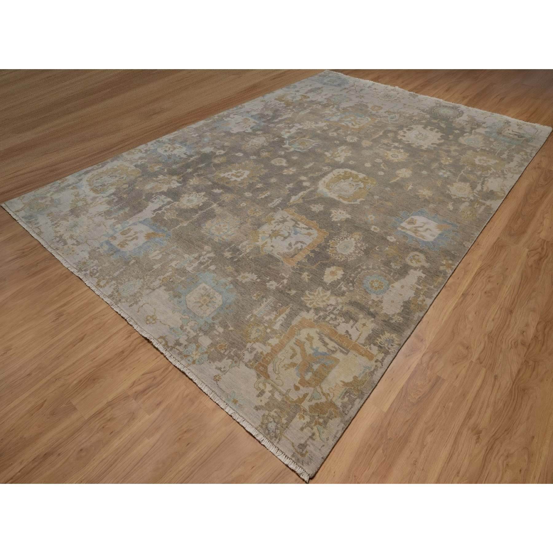 Oushak-And-Peshawar-Hand-Knotted-Rug-461800
