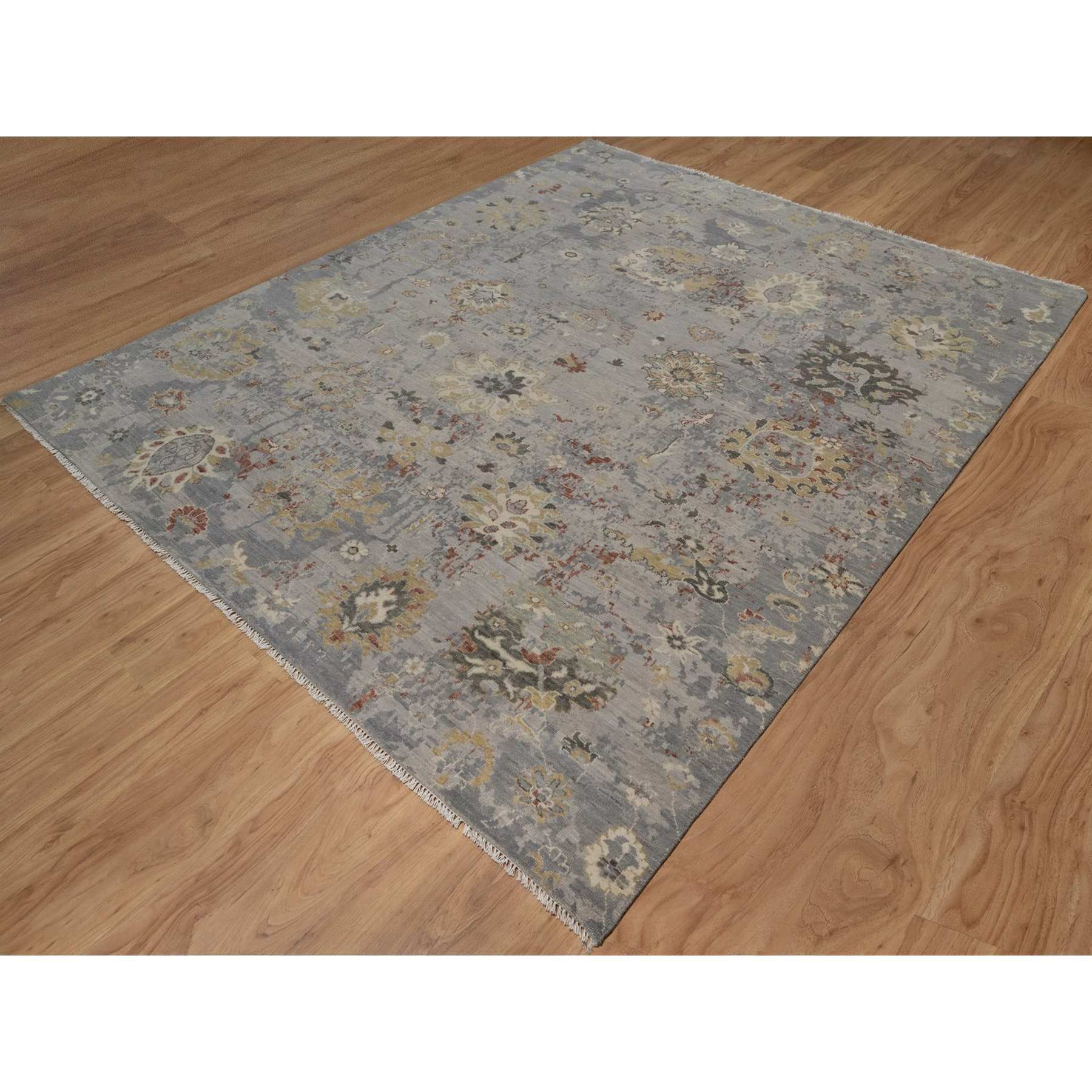 Oushak-And-Peshawar-Hand-Knotted-Rug-461810
