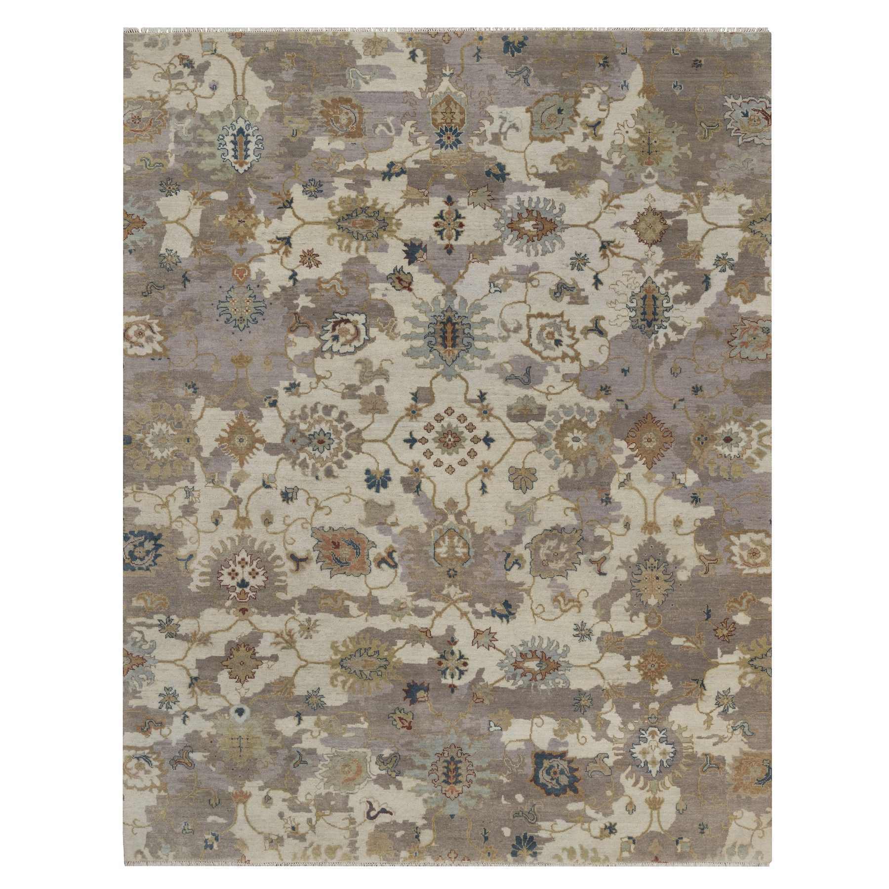 Oushak-And-Peshawar-Hand-Knotted-Rug-461815