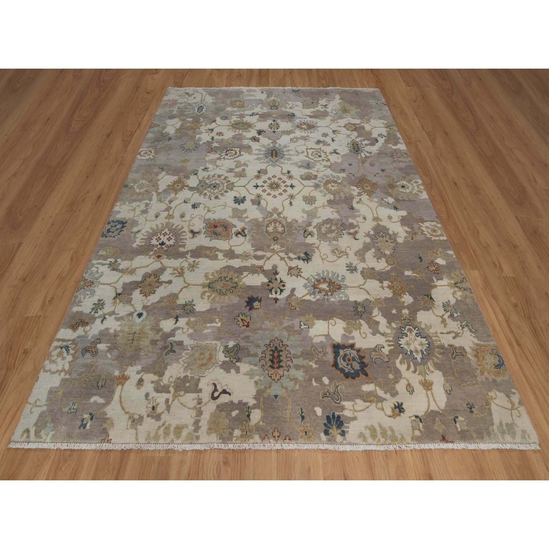 Oushak-And-Peshawar-Hand-Knotted-Rug-461815