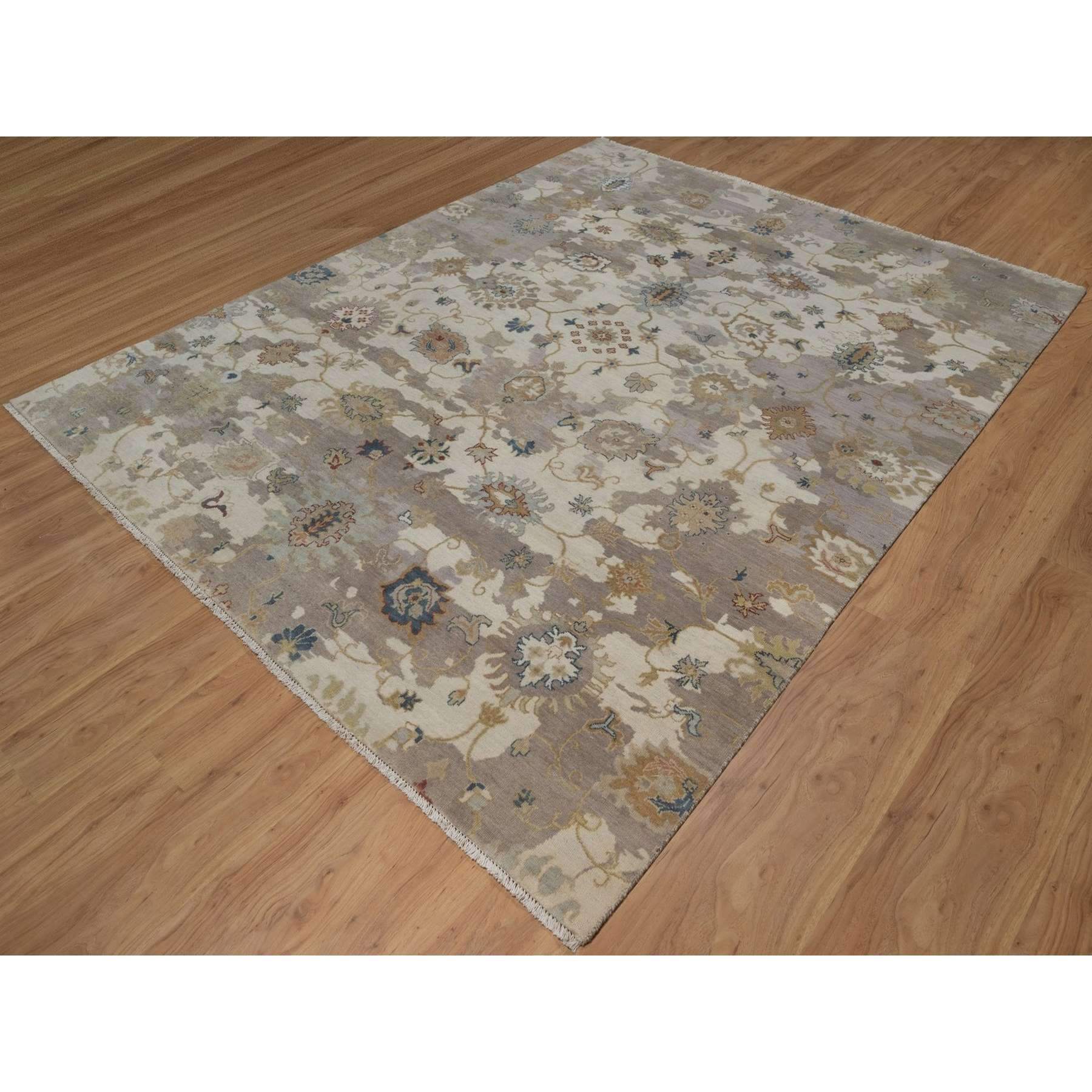Oushak-And-Peshawar-Hand-Knotted-Rug-461815