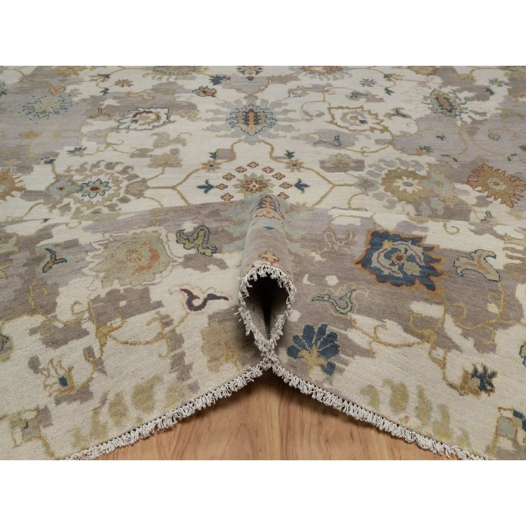 Oushak-And-Peshawar-Hand-Knotted-Rug-461815