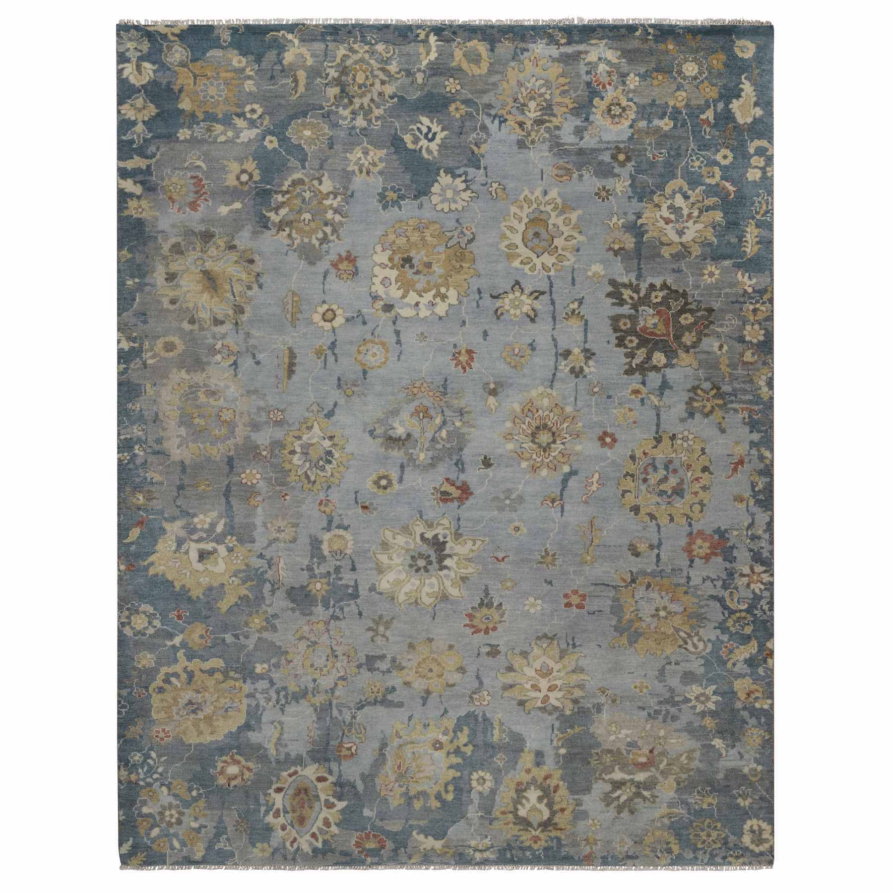 Oushak-And-Peshawar-Hand-Knotted-Rug-461820