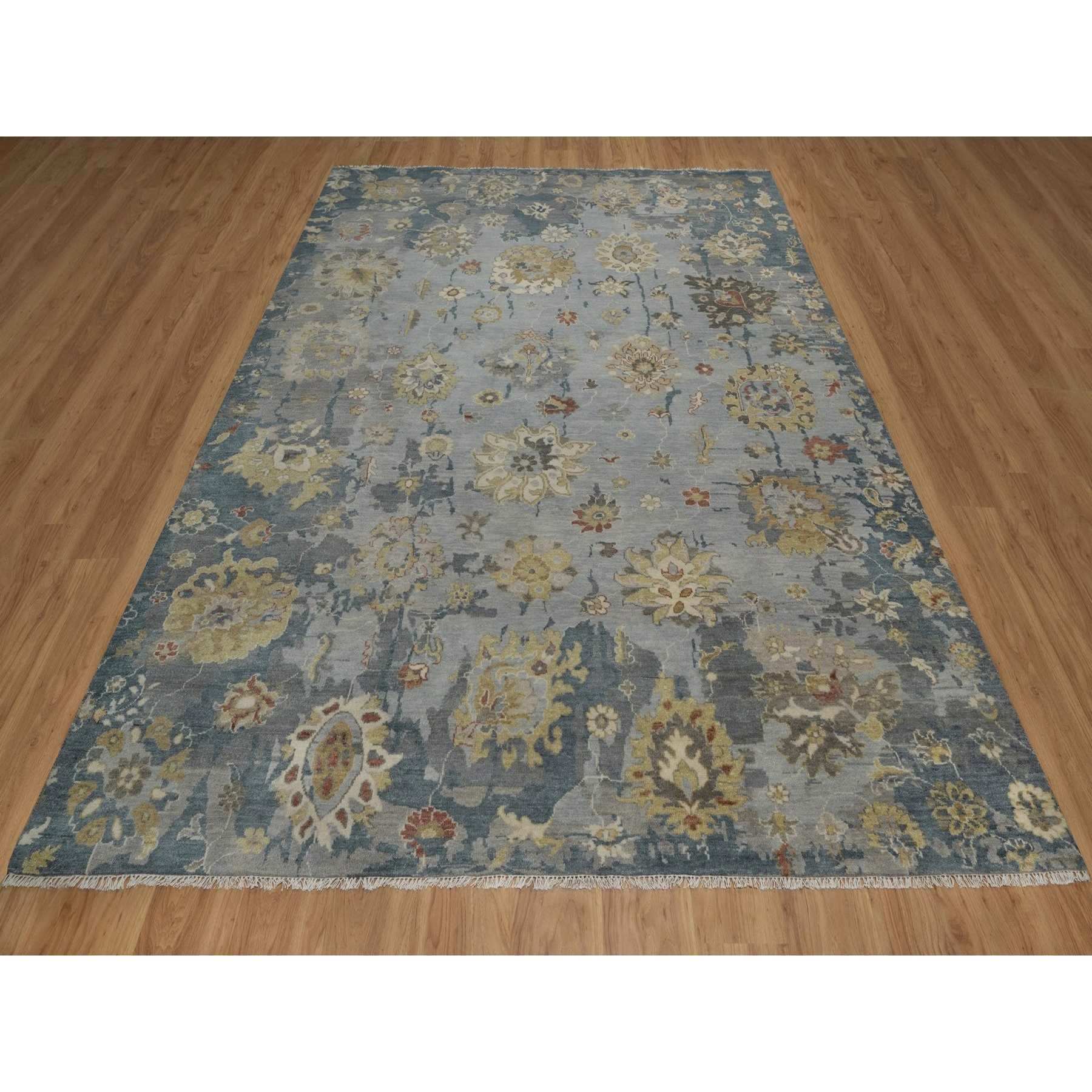 Oushak-And-Peshawar-Hand-Knotted-Rug-461820