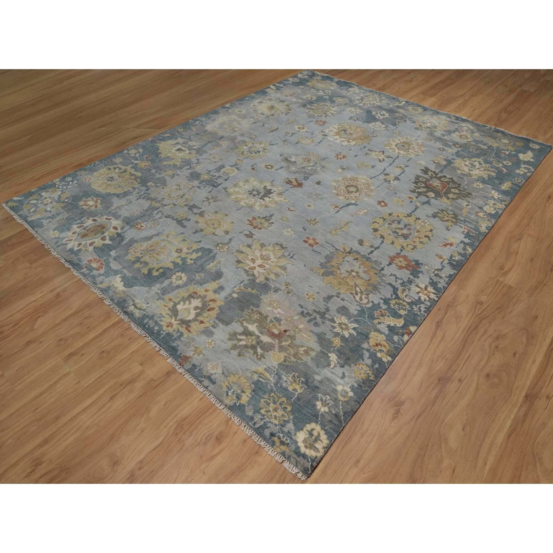 Oushak-And-Peshawar-Hand-Knotted-Rug-461820