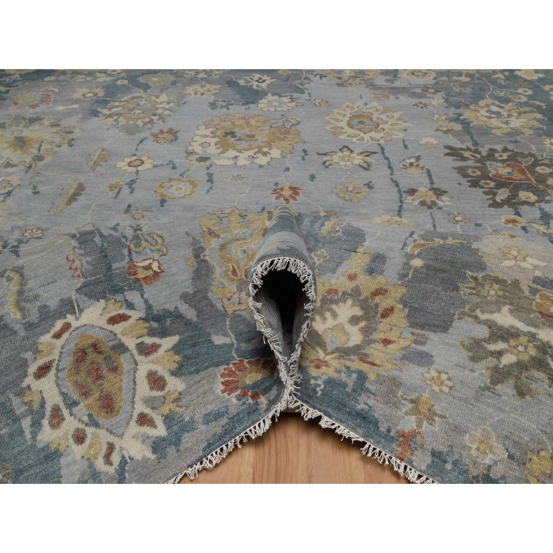Oushak-And-Peshawar-Hand-Knotted-Rug-461820