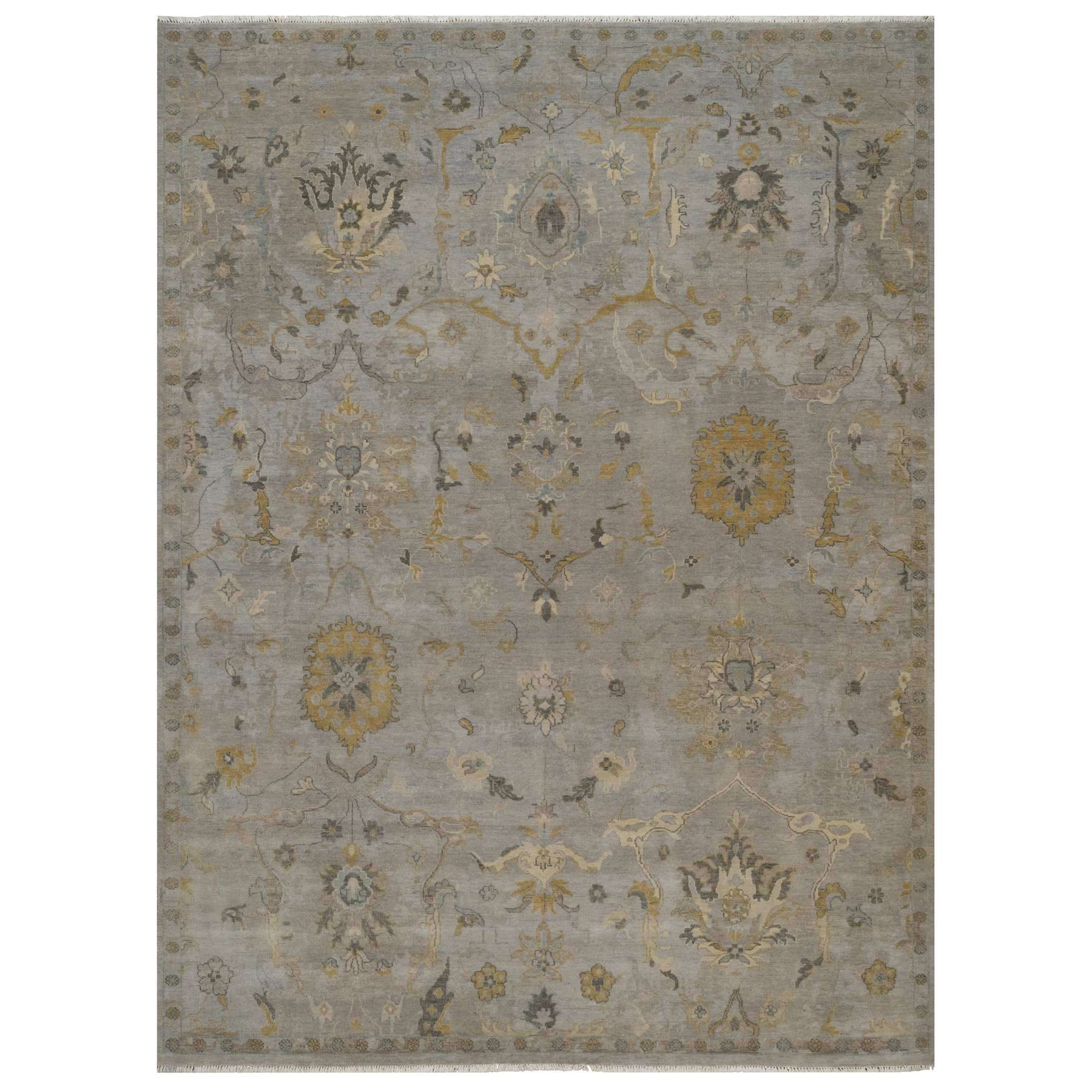 Oushak-And-Peshawar-Hand-Knotted-Rug-461825