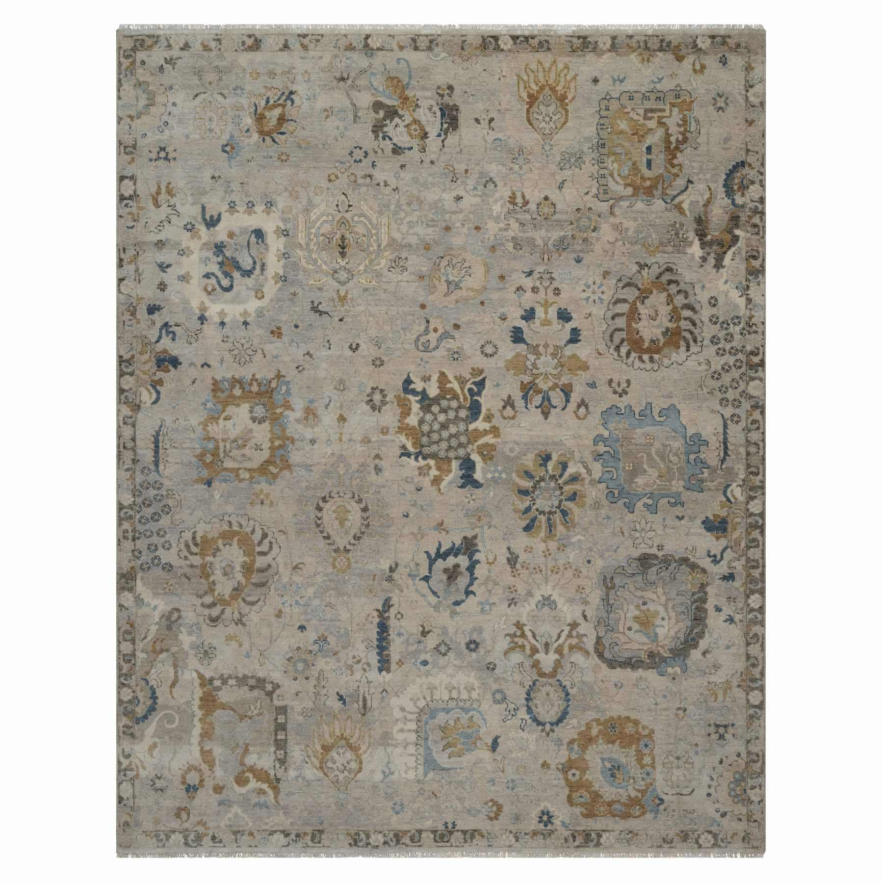 Oushak-And-Peshawar-Hand-Knotted-Rug-461830