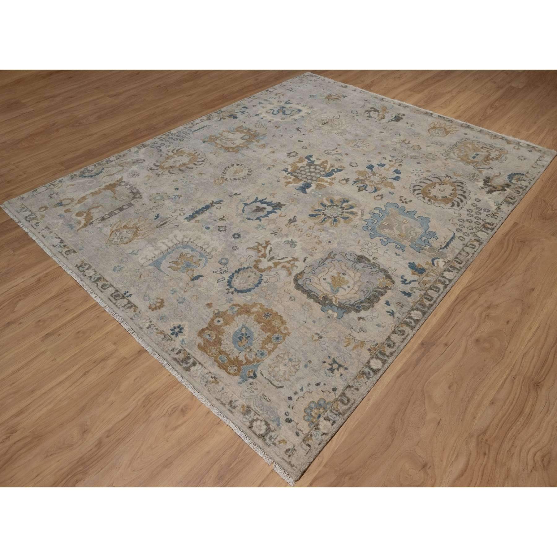 Oushak-And-Peshawar-Hand-Knotted-Rug-461830
