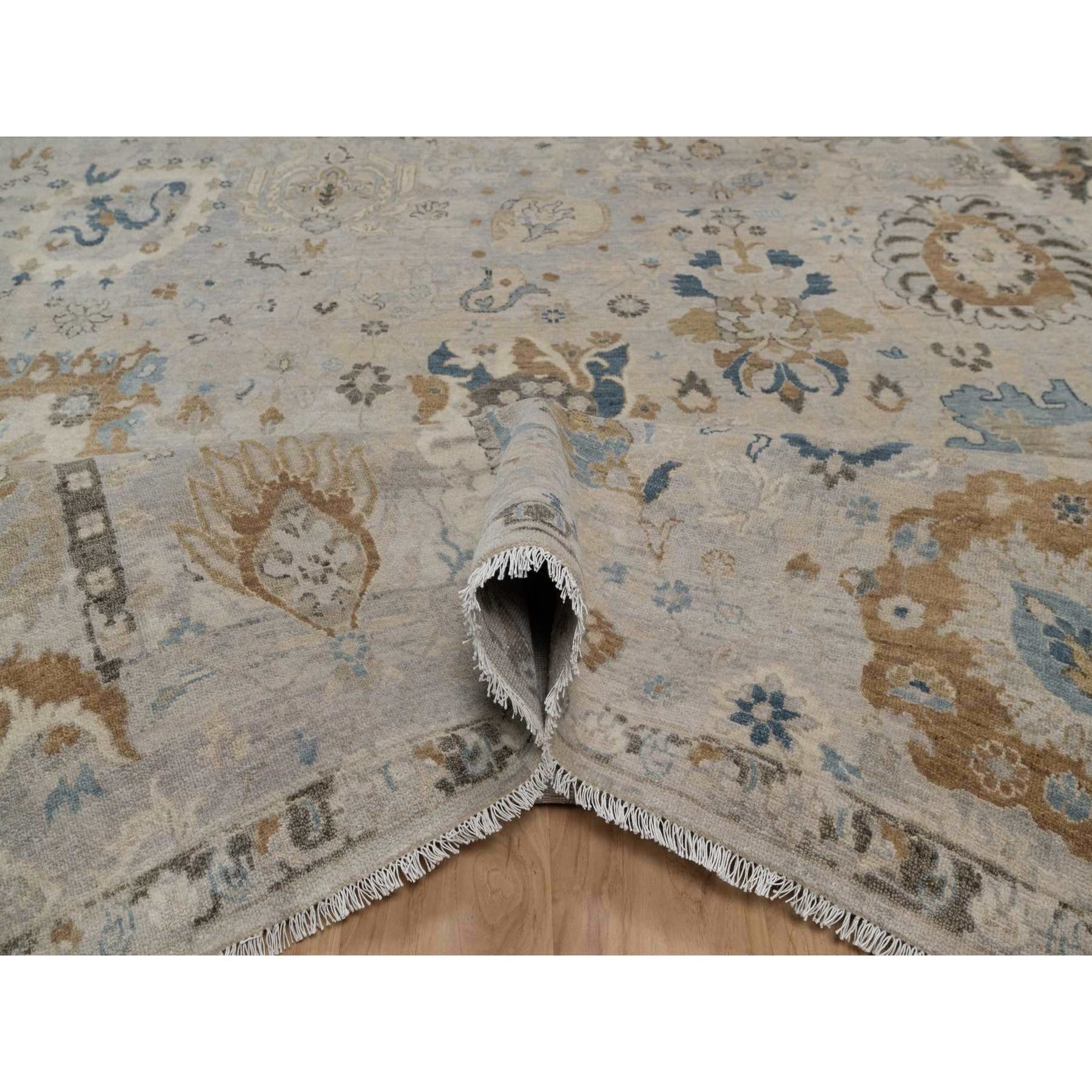 Oushak-And-Peshawar-Hand-Knotted-Rug-461830