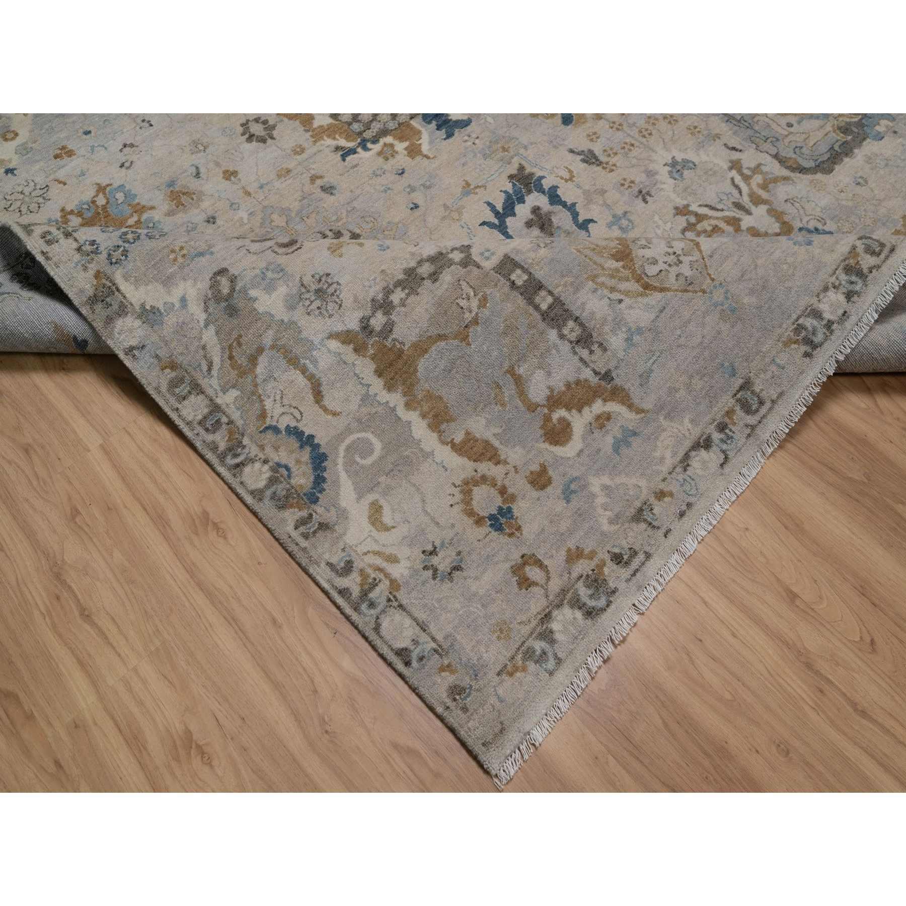 Oushak-And-Peshawar-Hand-Knotted-Rug-461830