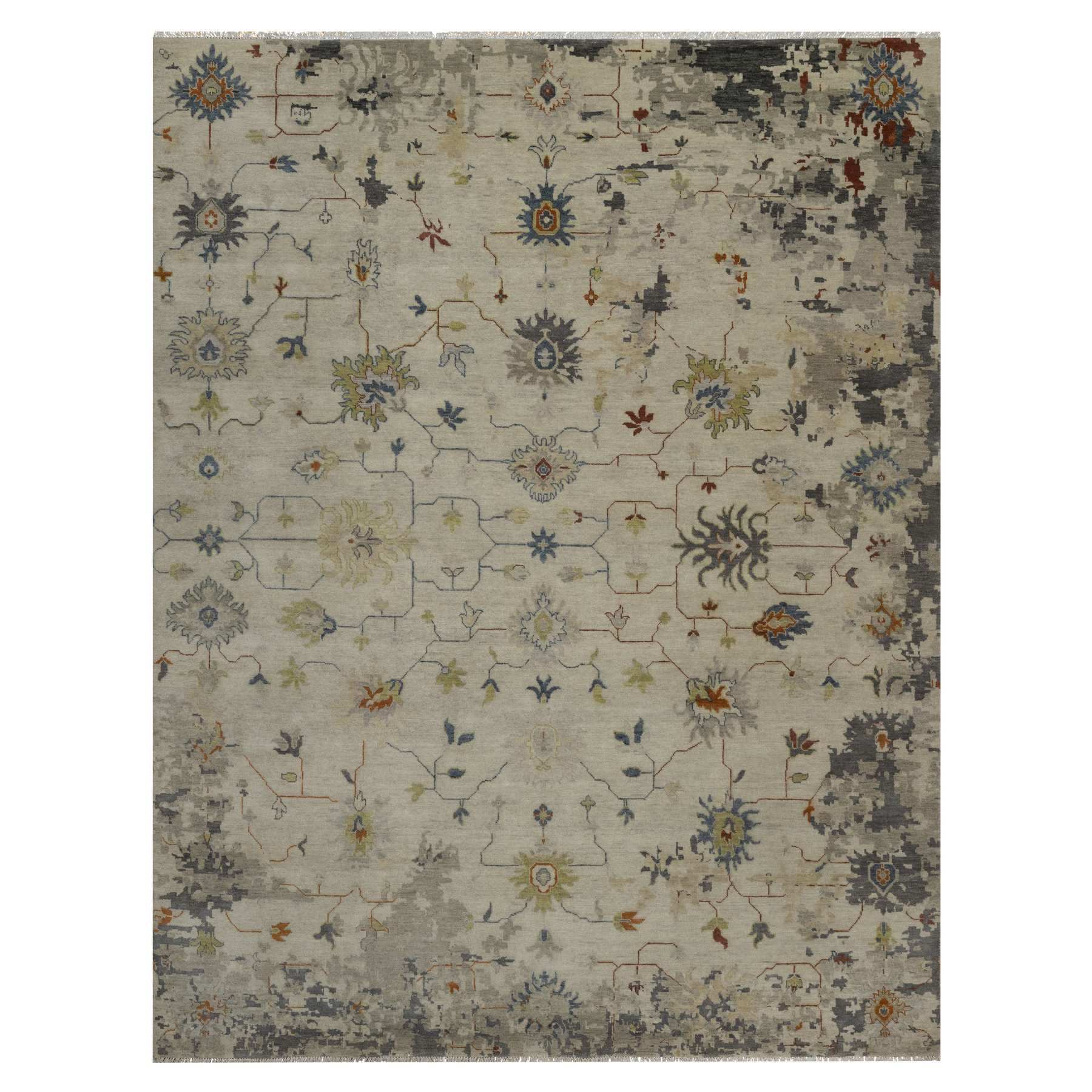 Oushak-And-Peshawar-Hand-Knotted-Rug-461855