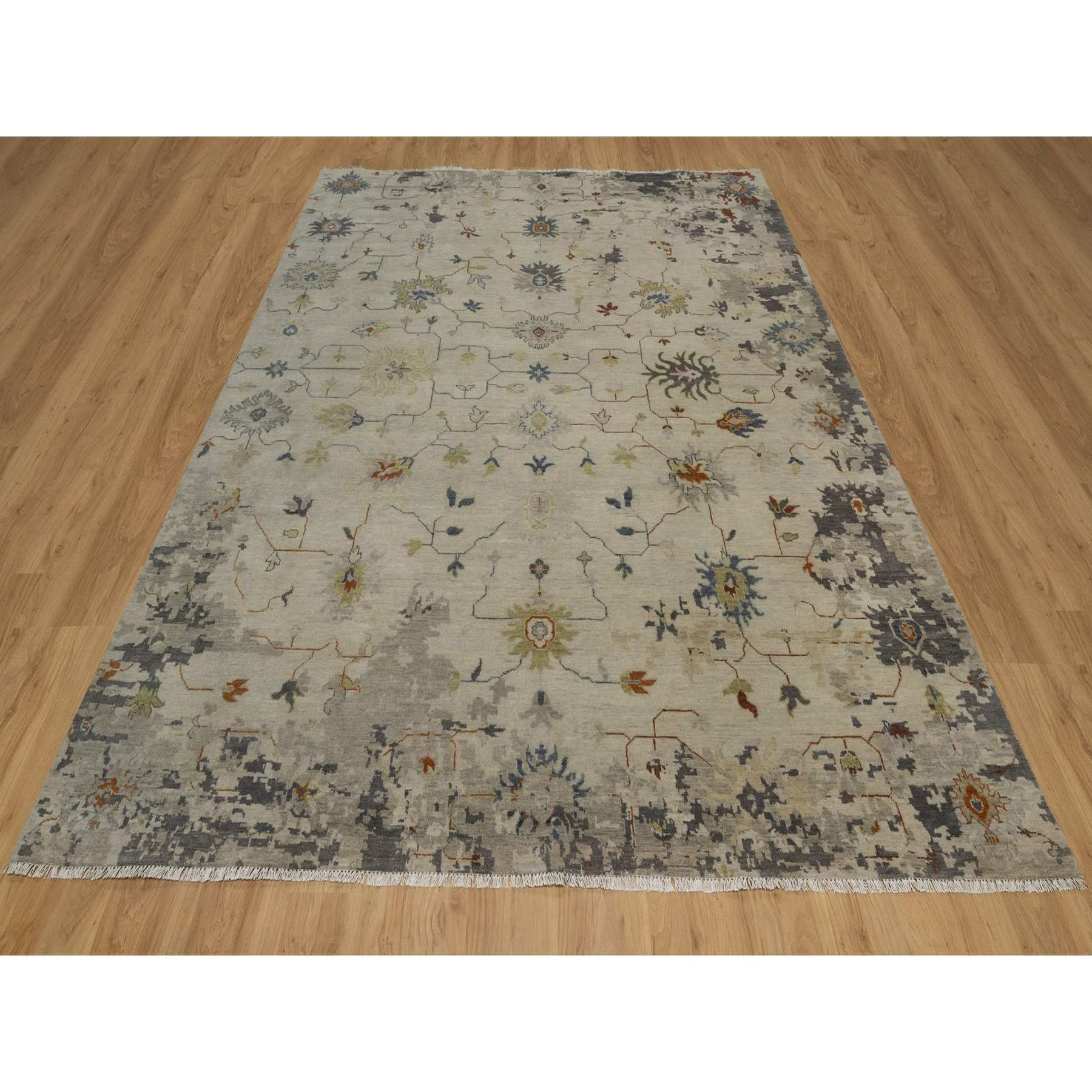 Oushak-And-Peshawar-Hand-Knotted-Rug-461855