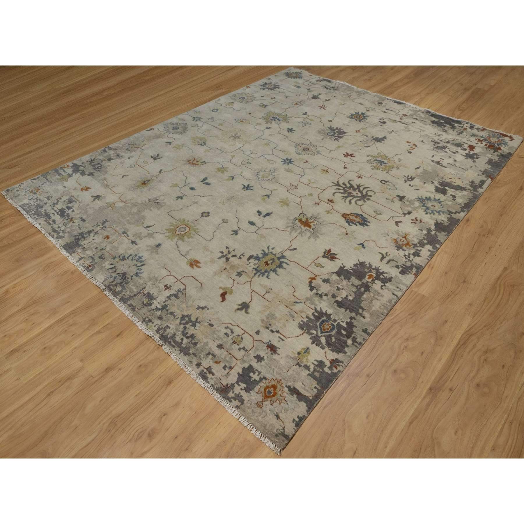 Oushak-And-Peshawar-Hand-Knotted-Rug-461855