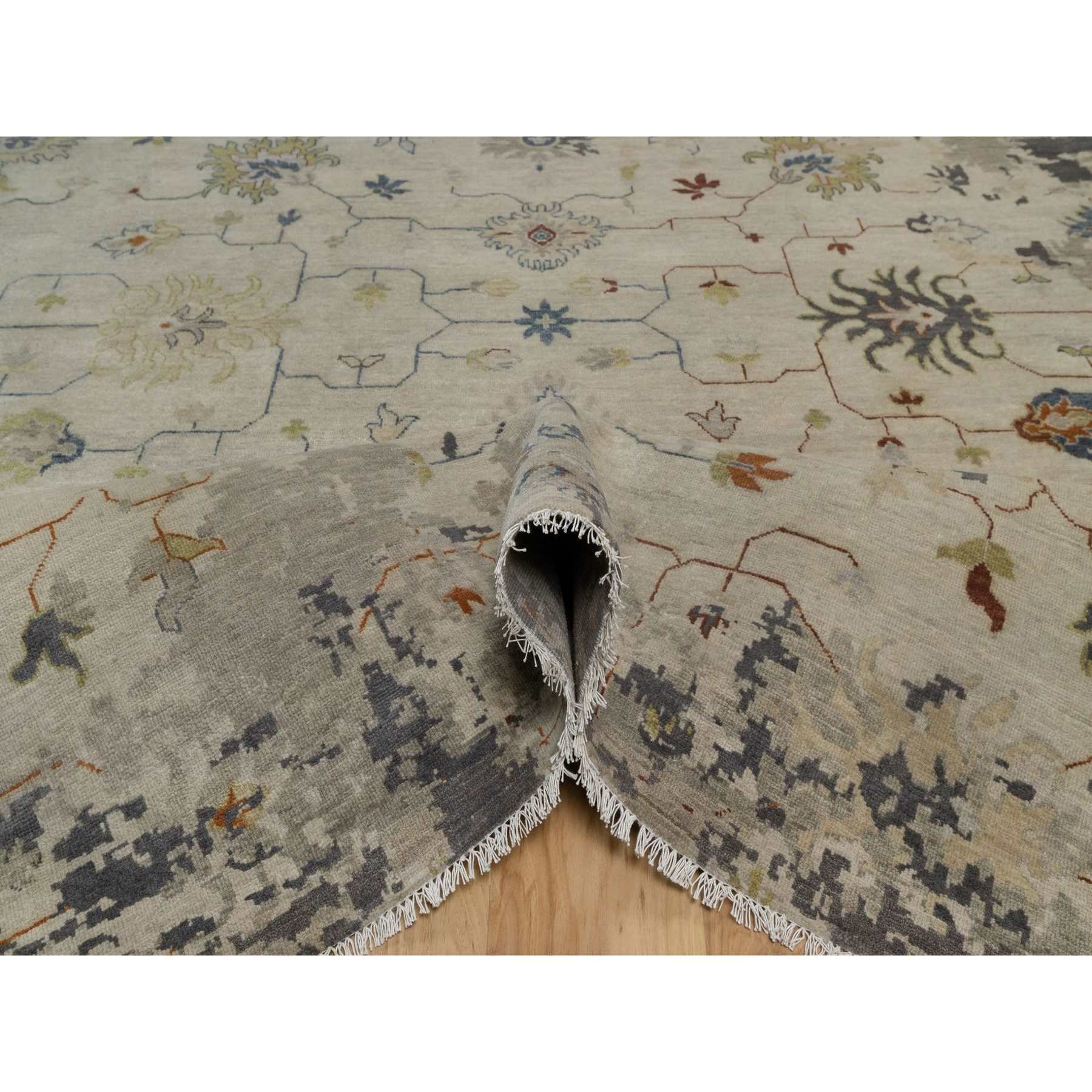 Oushak-And-Peshawar-Hand-Knotted-Rug-461855