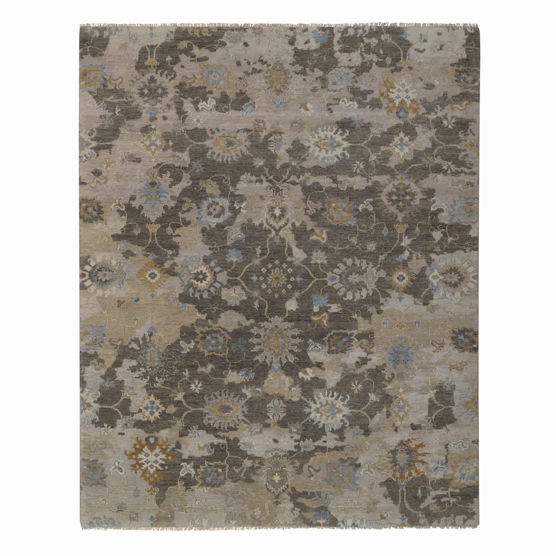 Oushak-And-Peshawar-Hand-Knotted-Rug-461860