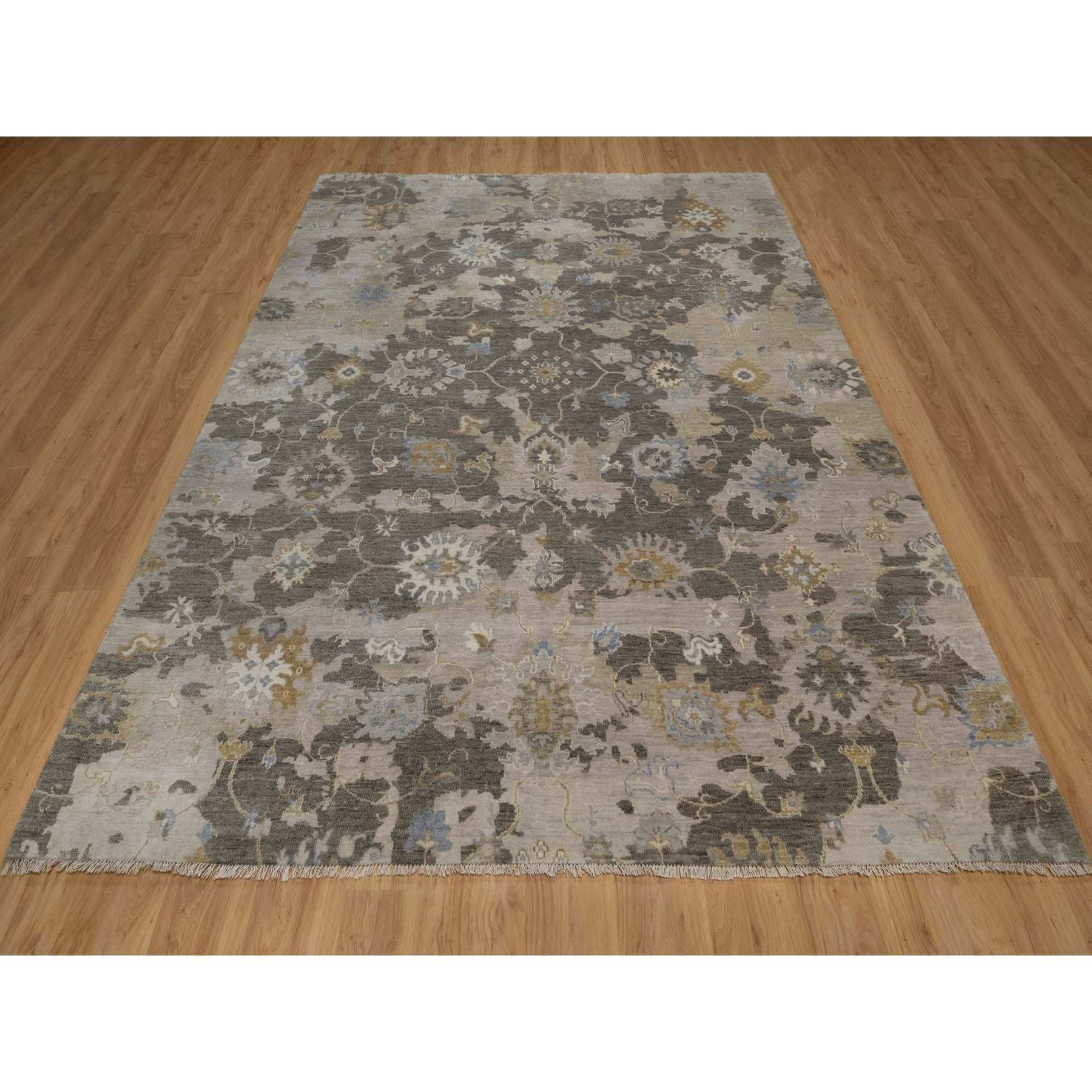 Oushak-And-Peshawar-Hand-Knotted-Rug-461860