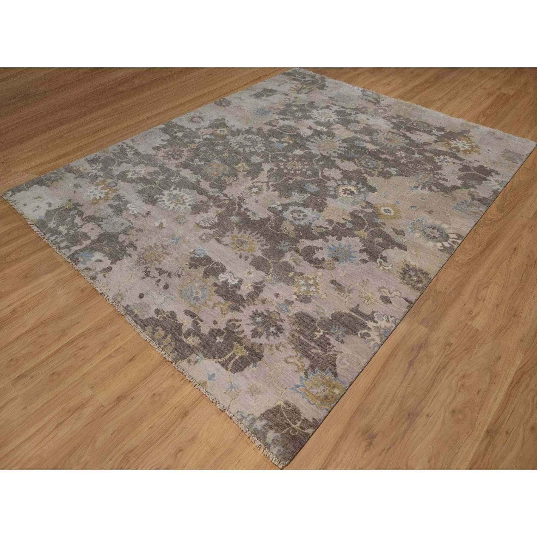 Oushak-And-Peshawar-Hand-Knotted-Rug-461860