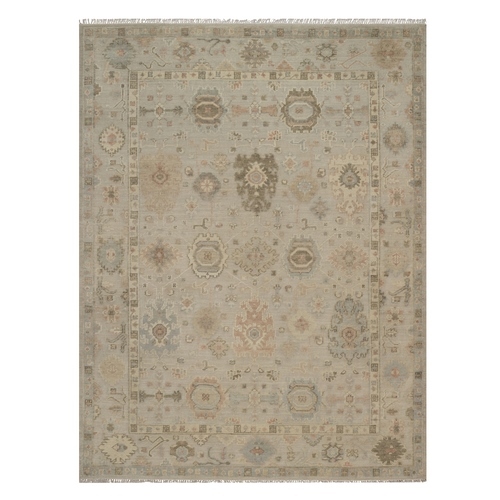 Desert Brown, Heriz Revival All Over Design, Cropped Low, Hand Spun New Zealand Wool, Hand Knotted, Denser Weave, Oriental 