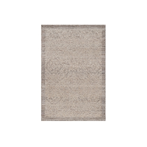 Beaver Brown, Modern Variegated Design, Natural Undyed Wool, Piled Flat Weave, Tone on Tone, Textured, Hand Knotted, Sample, Mat, Oriental 