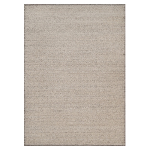 Beaver Brown, Hand Knotted, Modern Variegated Design, Natural Undyed Wool, Piled Flat Weave, Textured, Tone on Tone, Oriental 