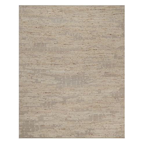 Lace White, Modern Design, Textured with Hi and Low, Wool & Jute, Hand Knotted, Oriental 