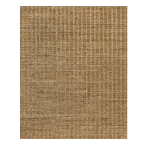 Camel Brown, Hand Loomed, Undyed Natural Wool, Vertical Stripes Design with Salt and Pepper Effect, Oriental 
