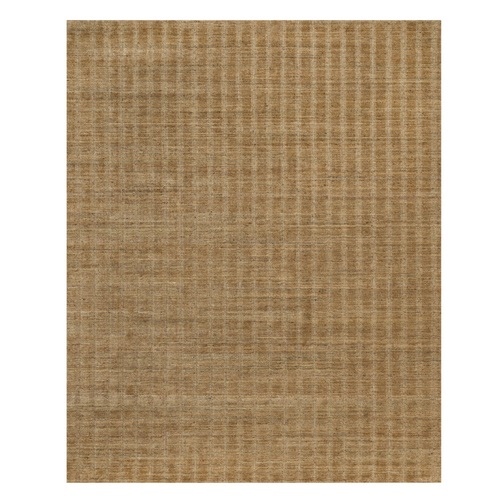 Camel Brown, Undyed Natural Wool, Vertical Stripes Design with Salt and Pepper Effect, Hand Loomed, Oriental 