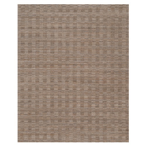 Beaver Brown, Textured, Hand Loomed, Modern Grid Pattern, Polyester, XL, Oversized, Oriental 