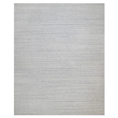 Ice Gray, Modern Plain Design, Hand Loomed, Natural Wool, Textured, Oversized, XL, Oriental 