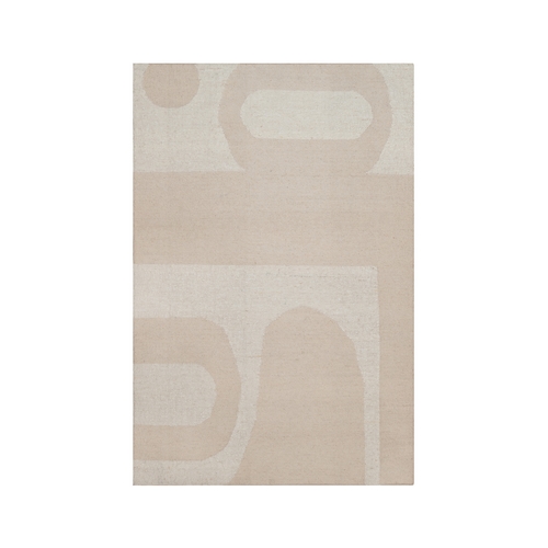 Pearl White, Flat Weave, Durie Kilim with Geometric Design, Hand Woven, 100% Wool, Oriental 