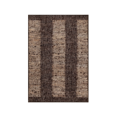 Chocolate Brown, Flat Weave, Durie Kilim with Geometric Design, Textured, 100% Wool, Hand Woven, Sample, Mat, Oriental Rug