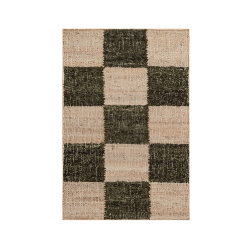 Beige and Green, Flat Weave, Durie Kilim with Box Design, 100% Wool, Hand Woven, Sample, Mat, Oriental Rug