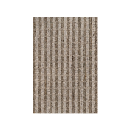 Tan and Beaver Brown, Vertical Stripes Design with Salt and Pepper Effect, Hand Loomed, Undyed Natural Wool, Sample, Mat, Oriental Rug