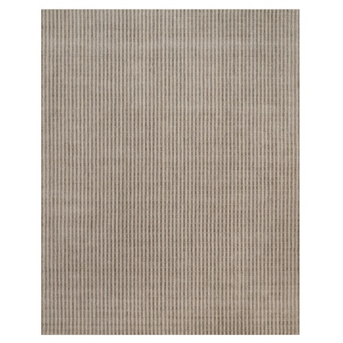 Tan and Beaver Brown, Vertical Stripes Design with Salt and Pepper Effect, Hand Loomed, Undyed Natural Wool, Oversized, XL, Oriental Rug