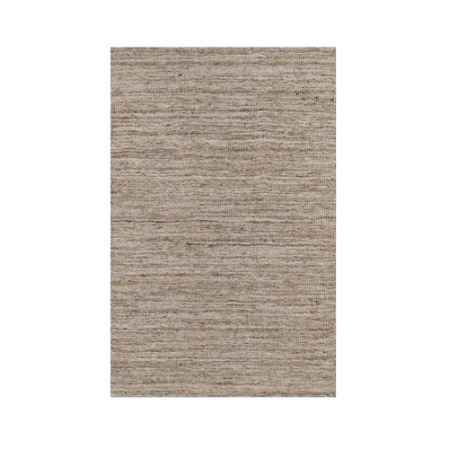 Tan Brown, Modern Plain Design, Textured, Hand Loomed, Natural Wool, Mat, Sample, Oriental Rug