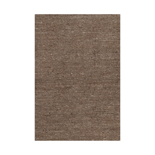 Cedar Brown, Modern Plain Design, Textured, Hand Loomed, Natural Wool, Sample, Mat, Oriental Rug