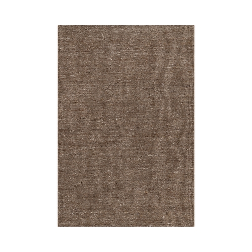 Cedar Brown, Modern Plain Design, Textured, Hand Loomed, Natural Wool, Sample, Mat, Oriental Rug