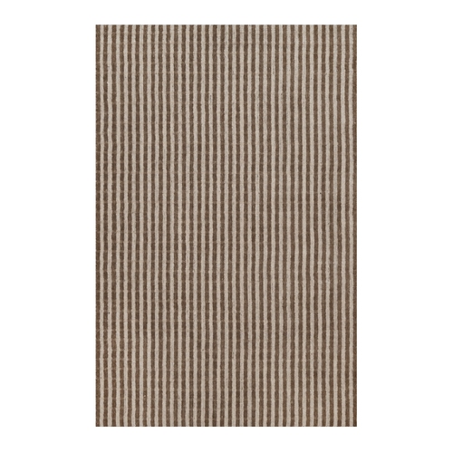 Tan and Chocolate Brown, Vertical Stripes Design with Salt and Pepper Effect, Undyed Natural Wool, Hand Loomed, Oriental 