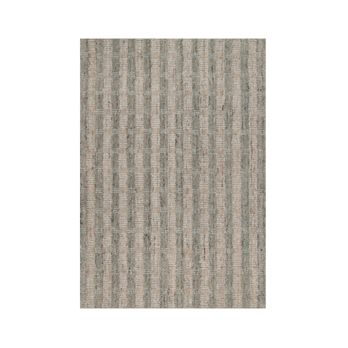 Tan Brown and Gray, Vertical Stripes Design with Salt and Pepper Effect, Hand Loomed, Undyed Natural Wool, Sample, Mat, Oriental Rug