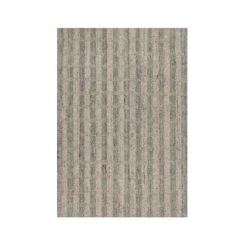Tan Brown and Gray, Hand Loomed, Vertical Stripes Design with Salt and Pepper Effect, Undyed Natural Wool, Sample, Mat, Oriental Rug