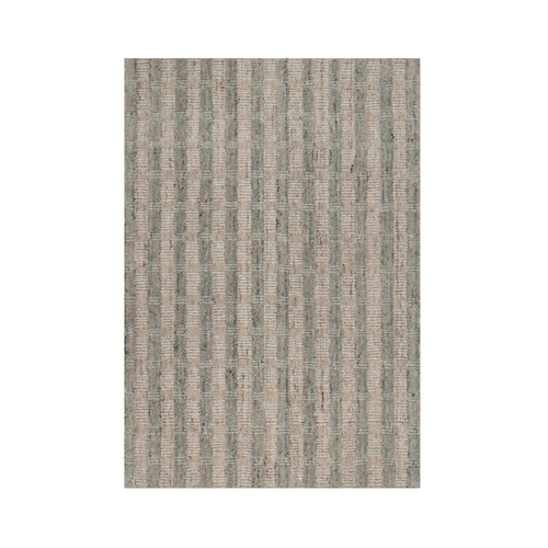 Tan Brown and Gray, Vertical Stripes Design with Salt and Pepper Effect, Undyed Natural Wool, Hand Loomed, Sample, Mat, Oriental Rug