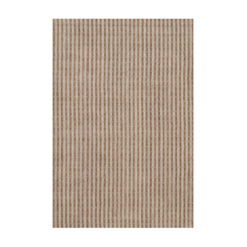 Tan and Beaver Brown, Vertical Stripes Design with Salt and Pepper Effect, Undyed Natural Wool, Hand Loomed, Oriental Rug