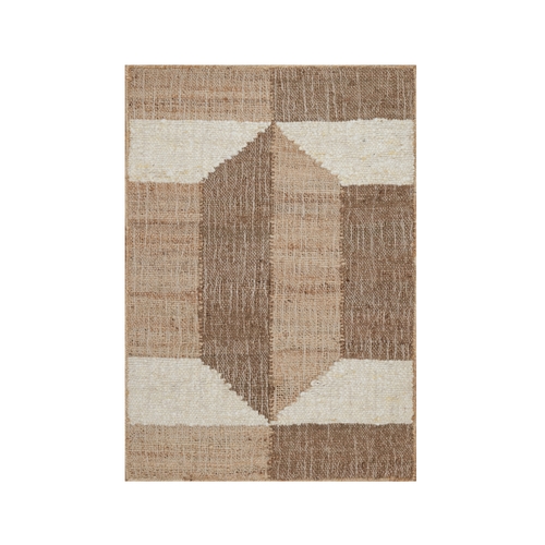 Frappe Brown, Flat Weave, Durie Kilim with Geometric Design, 100% Wool, Hand Woven, Oriental Rug