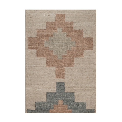Tan Brown, Flat Weave, Durie Kilim with Geometric Design, 100% Wool, Hand Woven, Oriental Rug