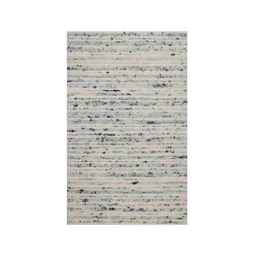 Pristine White, Modern Striae Design, Tone on Tone, Thick and Plush, Pure Wool, Hand Loomed, Mat, Sample, Oriental 